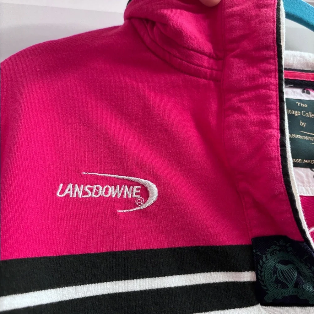 Rugby Shirt Women Pink Color Stripe Polo Heritage Collection Lansdowne Ireland - Picture 6 of 11